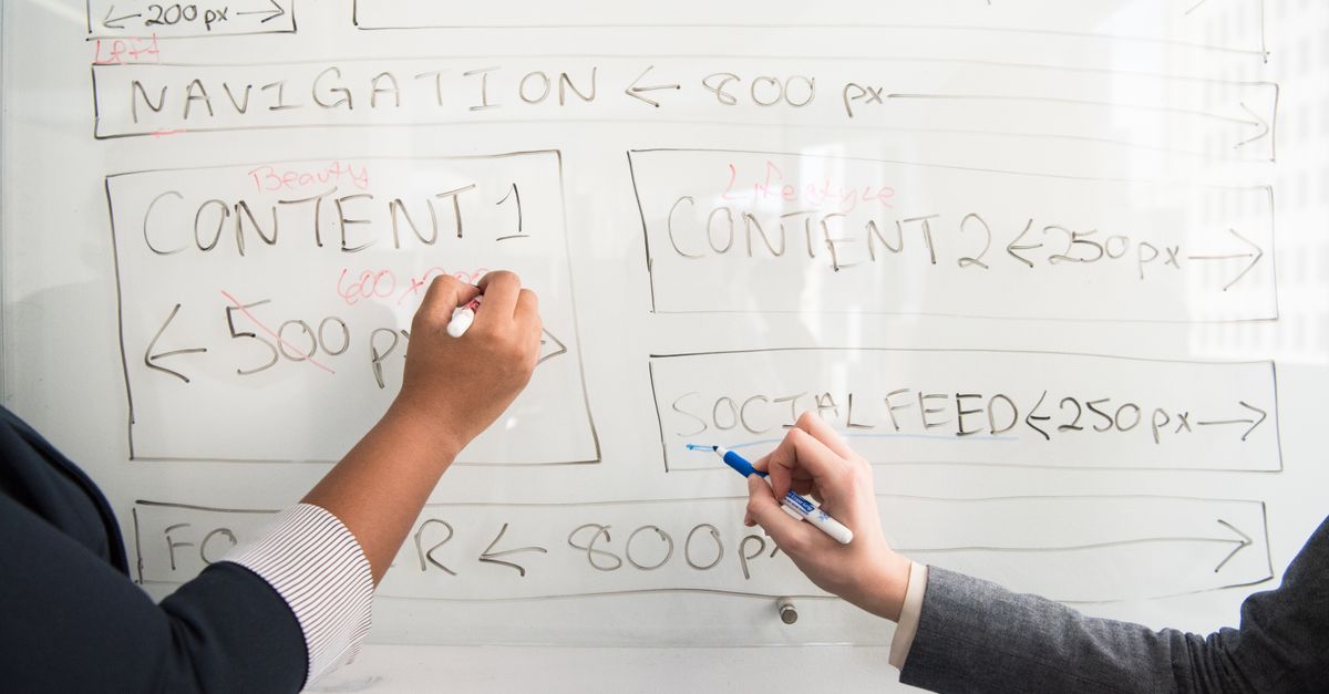 Brand Content Strategy Malaysia: Guide for Kuala Lumpur Businesses (2026) Two people collaboratively planning on a whiteboard with creative strategy.